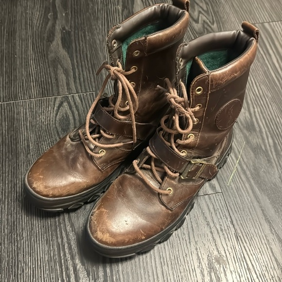 ? Polo Hayward Dark Brown Smooth Pull Up Boots?sz 10?I-2 main image 5